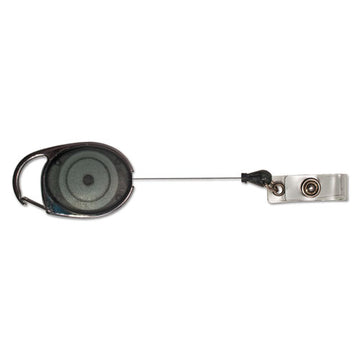 Advantus Carabiner-style Retractable Id Card Reel, 30" Extension, Smoke, 12-pack freeshipping - TVN Wholesale